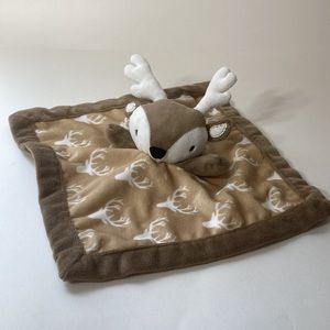 Levtex Tan Brown Baby Deer Buck Lovey Security Blanket Plush Velour